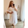 Šaty  oversize 3/4 rukáv dámské nadrozměr (XL/2XL/3XL ONE SIZE) ITALSKÁ MÓDA IM423KAIRA/DU (Velikost 2XL/3XL, Barva bílá)