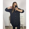 Košile oversize prodloužená dlouhý rukáv dámská (2XL/3XL/4XL ONE SIZE) ITALSKÁ MODA IMD23488/DU (Velikost 3XL/4XL, Barva bílá)