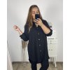 Košile oversize prodloužená dlouhý rukáv dámská (2XL/3XL/4XL ONE SIZE) ITALSKÁ MODA IMD23488/DU (Velikost 3XL/4XL, Barva bílá)