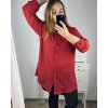 Košile oversize prodloužená dlouhý rukáv dámská (2XL/3XL/4XL ONE SIZE) ITALSKÁ MODA IMD23488/DU (Velikost 3XL/4XL, Barva bílá)