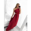 Šaty dlouhé společenské elegantní bez rukávu saténové skládané dámské (S/M ONE SIZE) ITALSKÁ MÓDA IMM23M5790/DU (Velikost S/M/L, Barva béžová)
