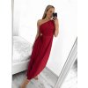 Šaty dlouhé společenské elegantní bez rukávu saténové skládané dámské (S/M ONE SIZE) ITALSKÁ MÓDA IMM23M5790/DU (Velikost S/M/L, Barva béžová)