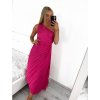Šaty dlouhé společenské elegantní bez rukávu saténové skládané dámské (S/M ONE SIZE) ITALSKÁ MÓDA IMM23M5790/DU (Velikost S/M/L, Barva béžová)