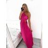 Šaty dlouhé společenské elegantní bez rukávu saténové skládané dámské (S/M ONE SIZE) ITALSKÁ MÓDA IMM23M5790/DU (Velikost S/M/L, Barva béžová)