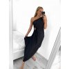 Šaty dlouhé společenské elegantní bez rukávu saténové skládané dámské (S/M ONE SIZE) ITALSKÁ MÓDA IMM23M5790/DU (Velikost S/M/L, Barva béžová)