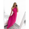 Šaty dlouhé společenské elegantní bez rukávu saténové skládané dámské (S/M ONE SIZE) ITALSKÁ MÓDA IMM23M5790/DU (Velikost S/M/L, Barva béžová)