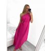 Šaty dlouhé společenské elegantní bez rukávu saténové skládané dámské (S/M ONE SIZE) ITALSKÁ MÓDA IMM23M5790/DU (Velikost S/M/L, Barva béžová)