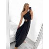 Šaty dlouhé společenské elegantní bez rukávu saténové skládané dámské (S/M ONE SIZE) ITALSKÁ MÓDA IMM23M5790/DU (Velikost S/M/L, Barva béžová)