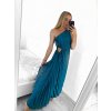 Šaty dlouhé společenské elegantní bez rukávu saténové skládané dámské (S/M ONE SIZE) ITALSKÁ MÓDA IMM23M5790/DU (Velikost S/M/L, Barva béžová)