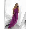 Šaty dlouhé společenské elegantní bez rukávu saténové skládané dámské (S/M ONE SIZE) ITALSKÁ MÓDA IMM23M5790/DU (Velikost S/M/L, Barva béžová)
