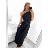 Šaty dlouhé společenské elegantní bez rukávu saténové skládané dámské (S/M ONE SIZE) ITALSKÁ MÓDA IMM23M5790/DU (Velikost S/M/L, Barva béžová)