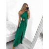 Šaty dlouhé společenské elegantní bez rukávu saténové skládané dámské (S/M ONE SIZE) ITALSKÁ MÓDA IMM23M5790/DU (Velikost S/M/L, Barva béžová)