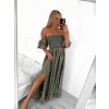 Šaty dlouhé letní carmen krátký rukáv dámské (S/M ONE SIZE) INDICKÁ MÓDA IMM237609/DU (Velikost S/M/L, Barva růžová)