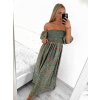 Šaty dlouhé letní carmen krátký rukáv dámské (S/M ONE SIZE) INDICKÁ MÓDA IMM237609/DU (Velikost S/M/L, Barva růžová)