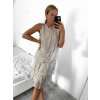Šaty letní bez rukávu dámské (S/M/L ONE SIZE) ITALSKá MODA IMS23001/DU (Velikost M/L, Barva béžová)
