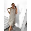 Šaty letní bez rukávu dámské (S/M/L ONE SIZE) ITALSKá MODA IMS23001/DU (Velikost M/L, Barva béžová)