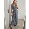 Šaty dlouhé letní krátký rukáv dámské (S/M ONE SIZE) ITALSKá MóDA IM323101/DU (Velikost S/M/L, Barva Černo-bílá)
