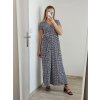 Šaty dlouhé letní krátký rukáv dámské (S/M ONE SIZE) ITALSKá MóDA IM323101/DU (Velikost S/M/L, Barva Černo-bílá)