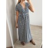 Šaty dlouhé letní krátký rukáv dámské (S/M ONE SIZE) ITALSKá MóDA IM323101/DU (Velikost S/M/L, Barva Černo-bílá)