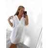 Šaty mušelínové letní  dlouhý rukáv dámské (S/M ONE SIZE) ITALSKÁ MÓDA IMWGG232616/DU (Velikost S/M/L, Barva bílá)