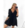 Šaty mušelínové letní  dlouhý rukáv dámské (S/M ONE SIZE) ITALSKÁ MÓDA IMWGG232616/DU (Velikost S/M/L, Barva bílá)