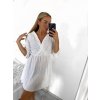Šaty mušelínové letní  dlouhý rukáv dámské (S/M ONE SIZE) ITALSKÁ MÓDA IMWGG232616/DU (Velikost S/M/L, Barva bílá)