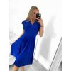 Šaty elegantní krátký rukáv dámské (S/M ONE SIZE) ITALSKá MóDA IM923010/DU (Velikost S/M/L, Barva béžová)