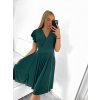 Šaty elegantní krátký rukáv dámské (S/M ONE SIZE) ITALSKá MóDA IM923010/DU (Velikost S/M/L, Barva béžová)