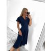 Šaty elegantní krátký rukáv dámské (S/M ONE SIZE) ITALSKá MóDA IM923010/DU (Velikost S/M/L, Barva béžová)