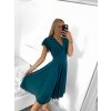 Šaty elegantní krátký rukáv dámské (S/M ONE SIZE) ITALSKá MóDA IM923010/DU (Velikost S/M/L, Barva béžová)
