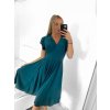 Šaty elegantní krátký rukáv dámské (S/M ONE SIZE) ITALSKá MóDA IM923010/DU (Velikost S/M/L, Barva béžová)