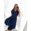 Šaty elegantní krátký rukáv dámské (S/M ONE SIZE) ITALSKá MóDA IM923010/DU (Velikost S/M/L, Barva béžová)