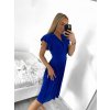 Šaty elegantní krátký rukáv dámské (S/M ONE SIZE) ITALSKá MóDA IM923010/DU (Velikost S/M/L, Barva béžová)