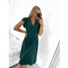 Šaty elegantní krátký rukáv dámské (S/M ONE SIZE) ITALSKá MóDA IM923010/DU (Velikost S/M/L, Barva béžová)