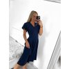 Šaty elegantní krátký rukáv dámské (S/M ONE SIZE) ITALSKá MóDA IM923010/DU (Velikost S/M/L, Barva béžová)