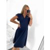 Šaty elegantní krátký rukáv dámské (S/M ONE SIZE) ITALSKá MóDA IM923010/DU (Velikost S/M/L, Barva béžová)