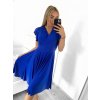 Šaty elegantní krátký rukáv dámské (S/M ONE SIZE) ITALSKá MóDA IM923010/DU (Velikost S/M/L, Barva béžová)