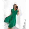 Šaty elegantní krátký rukáv dámské (S/M ONE SIZE) ITALSKá MóDA IM923010/DU (Velikost S/M/L, Barva béžová)