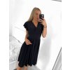 Šaty elegantní krátký rukáv dámské (S/M ONE SIZE) ITALSKá MóDA IM923010/DU (Velikost S/M/L, Barva béžová)