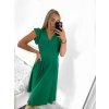 Šaty elegantní krátký rukáv dámské (S/M ONE SIZE) ITALSKá MóDA IM923010/DU (Velikost S/M/L, Barva béžová)