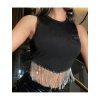Souprava letní croptop bez rukávu a sukně dámská (S/M ONE SIZE) ITALSKÁ MÓDA IMPMD236188/DU (Velikost S/M/L, Barva Černá)