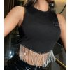 Souprava letní croptop bez rukávu a sukně dámská (S/M ONE SIZE) ITALSKÁ MÓDA IMPMD236188/DU (Velikost S/M/L, Barva Černá)