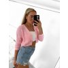 Svetr dlouhý rukáv dámský (S/M ONE SIZE) ITALSKÁ MÓDA IMPBB23Y22066/DR (Velikost S/M/L, Barva růžová světlá)