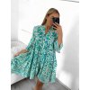 Šaty španělské letní 3/4 rukáv dámské (S/M/L/XL ONE SIZE) INDICKÁ MÓDA IMPEM22R9616/DUR (Velikost M/L, Barva Černo-bílá)
