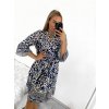 Šaty španělské letní 3/4 rukáv dámské (S/M/L/XL ONE SIZE) INDICKÁ MÓDA IMPEM22R9616/DUR (Velikost M/L, Barva Černo-bílá)
