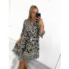 Šaty španělské letní 3/4 rukáv dámské (S/M/L/XL ONE SIZE) INDICKÁ MÓDA IMPEM22R9616/DUR (Velikost M/L, Barva Černo-bílá)
