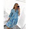 Šaty španělské letní 3/4 rukáv dámské (S/M/L/XL ONE SIZE) INDICKÁ MÓDA IMPEM22R9616/DUR (Velikost M/L, Barva Černo-bílá)