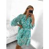Šaty španělské letní 3/4 rukáv dámské (S/M/L/XL ONE SIZE) INDICKÁ MÓDA IMPEM22R9616/DUR (Velikost M/L, Barva Černo-bílá)
