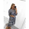 Šaty španělské letní 3/4 rukáv dámské (S/M/L/XL ONE SIZE) INDICKÁ MÓDA IMPEM22R9616/DUR (Velikost M/L, Barva Černo-bílá)