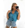Košile oversize 3/4 rukáv dámské (S/M ONE SIZE) ITALSKÁ MÓDA IMPSH2221253/DU